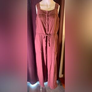 Old Navy Button-Front Mauve Jumpsuit